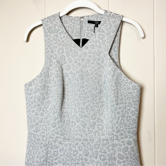 Tibi NWT Rime Jacquard Dress 6 gray leopard‎ neutral fit flare mini cocktail - Picture 3 of 13